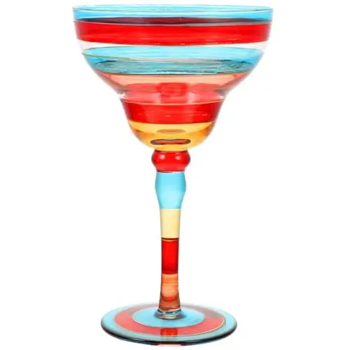 Produktbild: Hoement Margarita-becher Bemaltes Glas Gestreiftes Weinglas Für Margarita
