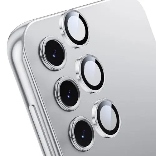 Produktbild: Hoerrye Kamera Schutzfolie für Samsung Galaxy A55 Kameraschutz,Kratzfestes dünnes gehärtetes Glas mit Individuell individuelle,ultradünnes Metallring Kamera Schutzfolie 2024 Zubehö Silver