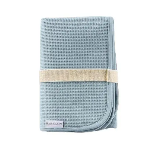 Produktbild: Hofbrucker® Windeltasche mit Wickelunterlage für unterwegs, faltbare Wickelclutch mit Organizer für Windeln & Feuchttücher, Abwischbar, Must Have für die Baby Erstausstattung (taubenblau)