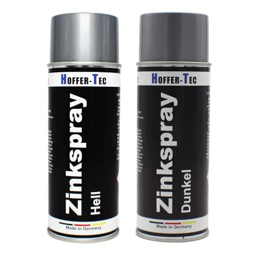 Produktbild: Hoffer-Tec® Zinkspray-Set - Für Korrosionsschutz und Ausbesserungen - Hell & Dunkel, jeweils 1 Dose