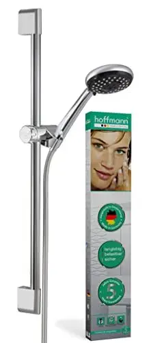 Produktbild: hoffmann Duschset Essensa Plus 105mm | 75 cm Edge | 3 Strahlarten | Wasserspareinsatz | Made in Germany