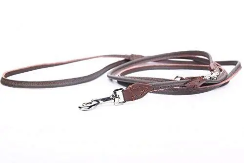 Produktbild: HOGACA edle Echt-Leder-Hundeleine 961 8mm x 220cm, perfekt für kleinere Hunde