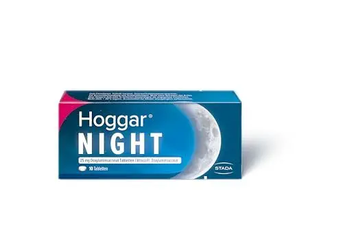 Produktbild: Hoggar Night – Schlaftabletten zur Hilfe beim Einschlafen und bei akuten Schlafstörungen – Gut verträglich, für erholsamen Schlaf – 1 x 10 Tabletten