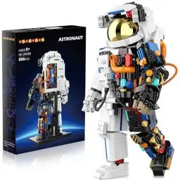 Produktbild: HOGOKIDS Technik Space Astronaut Bauspielzeug für Kinder - 896 Stück Weltraum Spielzeug Bauset mit Displayständer & Zwei Helm | Bausteine Modell Geschenke für 8-12+ Jahre alte Jungen Mädchen