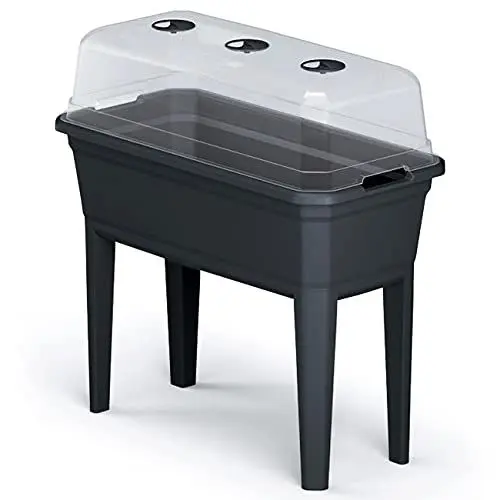 Produktbild: Hoher Pflanzkübel mit Deckel Prosperplast Respana Ecoline aus Kunststoff in der Farbe Anthrazit 74,9 (L) x 36,8 (B) x 77,7 (H) cm