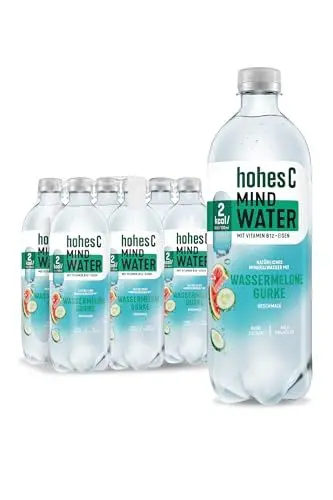 Produktbild: hohes C Mind Water Wassermelone Gurke (6 x 750ml), mehr Konzentration mit Vitamin B12 + Eisen, nur 2kcal/100ml, ohne Zuckerzusatz, ohne Konservierungsstoffe, vegan
