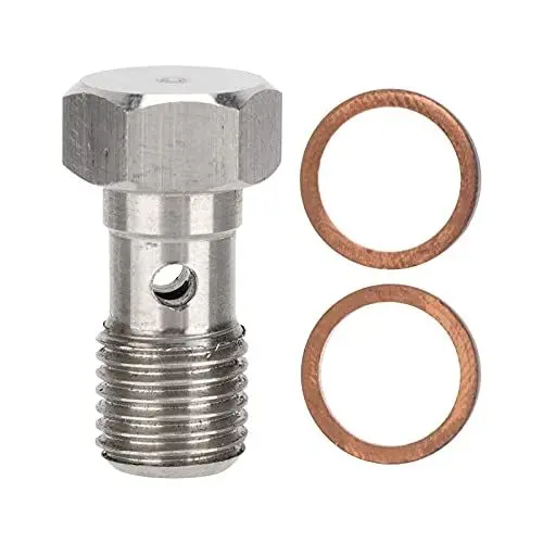 Produktbild: Hohlschraube, 7/16 Zoll X 20 UNF Hohlschraube Edelstahl 25 Mm Langer Bremsadapter mit 2 Stück Unterlegscheiben