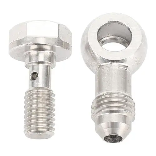 Produktbild: Hohlschrauben-Set, Brems-Hohlschraube, Hohlschrauben-Fitting mit Unterlegscheibe M8 X 1,25 Mm auf AN4 Edelstahl für Rohrleitungsanschluss, Flüssigkeitsflusskontrolle
