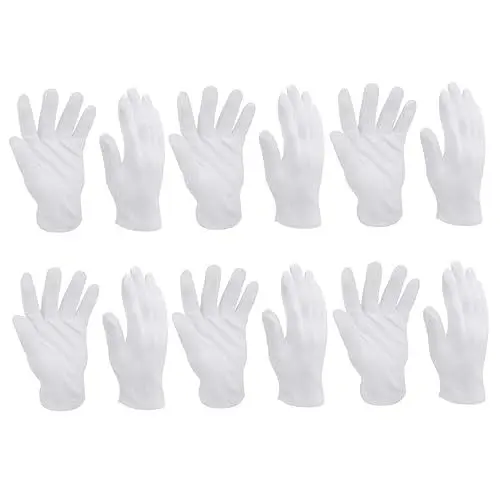 Produktbild: Hohopeti 10 Paar Party-etiketten-handschuhe Spa Kosmetische Feuchtigkeitsspendende Handschuhe Gartenhandschuh Medizinische Handschuhe Arbeit Schutz Weiß Baumwoll-handschuhe