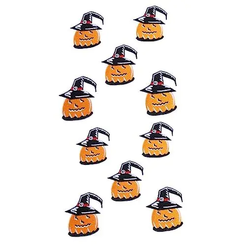 Produktbild: Hohopeti 2 Sets Halloween Bestickte Patches Zum Aufnähen Auf Jungenkleidung Patches Kürbis Applikation 5 Stück * 2