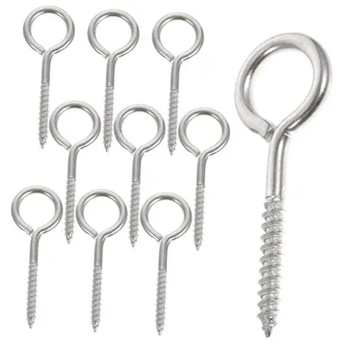 Produktbild: Hohopeti Ösenschraubenhaken Aus Verzinktem Eisen 8 1 Cm Selbstschneidende Schraube Robuste Ösenschrauben Aus Metall Zur Wandmontage Für Kabel