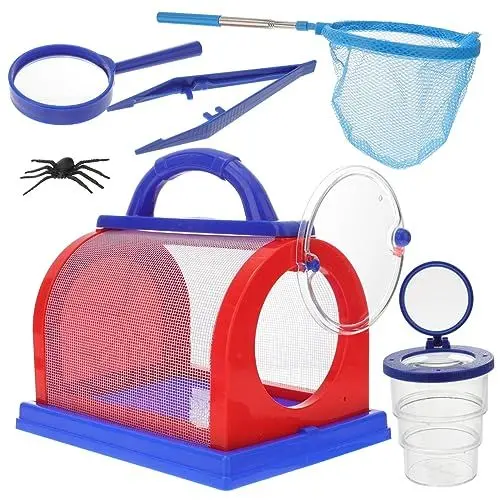 Produktbild: Hohopeti 1 Satz Insektenbeobachtungsset Outdoor-erkundungsfänger Insektenfangnetz Beobachtungskäfig-kit Catcher-kit Fangset Für Kinder Insektenwerkzeuge Für Kinder Im Freien Für Blue Stoff