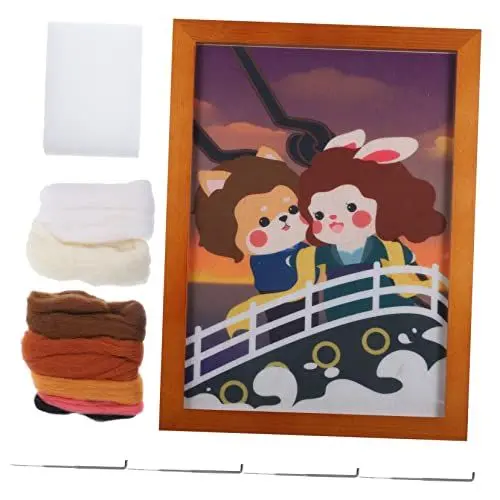Produktbild: Hohopeti 1 Satz Wollfilz-Spaß Sewing kit for Embroidery Handarbeits-Kit Nadelfilzen Starter-Kit Kreuzstichpackung für Kreuzstiche für Kinder Stickzubehör Wolle