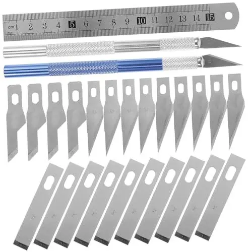 Produktbild: Hohopeti 1 Satz ausstechplatte Cutter messser handwerkermesser folienmesser Craft Knife Hobby Bastelmesser Stiftmesser Hobby-Messer-Kit Metallhandwerksmesser Cuttermesser Rostfreier Stahl