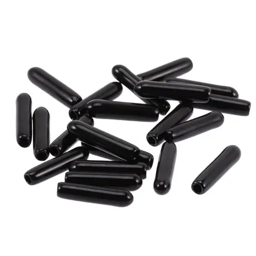 Produktbild: Hohopeti 200 STK Gummi Kappe Schraubenschutzabdeckung Schraubenschutzkappen schützend schraubdeckel schraubenabdeckung PVC-Schraubkappen Dekorkappen für Möbelschrauben PVC-Weichkleber Black