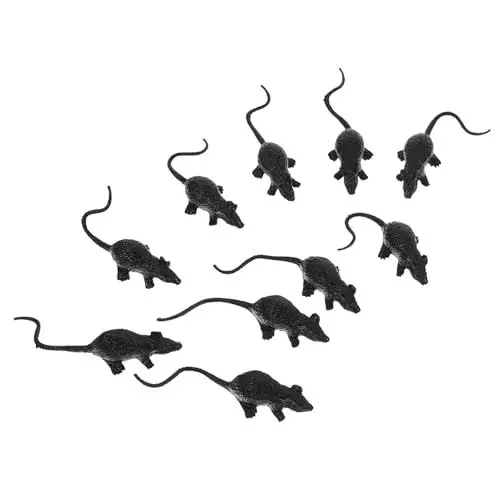 Produktbild: Hohopeti 20 STK knifflige Requisiten Halloween Party Halloween Dekoration wohnzimmerdeko unheimlich beängstigend Zombie Ratte katzenspielzeug Simulationsmaus Halloween- -Requisiten Black