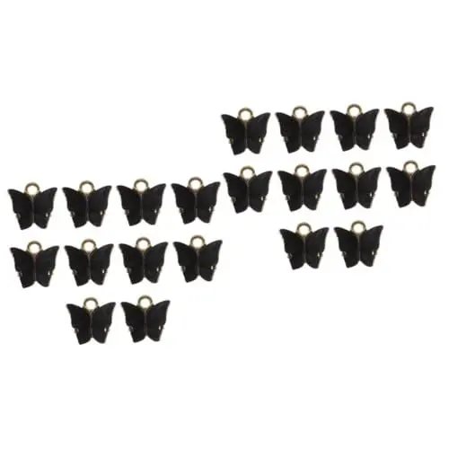 Produktbild: Hohopeti 20 Stk schmetterling dekoration Acrylperlen Anhänger für die Schmuckherstellung Schmetterlingsanhänger Schmuckwerkzeug pendant Reize Anhänger zur Schmuckherstellung Black