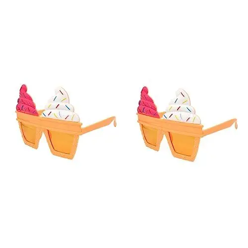 Produktbild: Hohopeti 2St Neuartige Sonnenbrille Sonnenbrillen-Requisiten Eisgläser Kirsche Requisiten Creme kinderferngläser kinderbrille schnapsgläser Zubehör für Partykostüme lustige Brillen