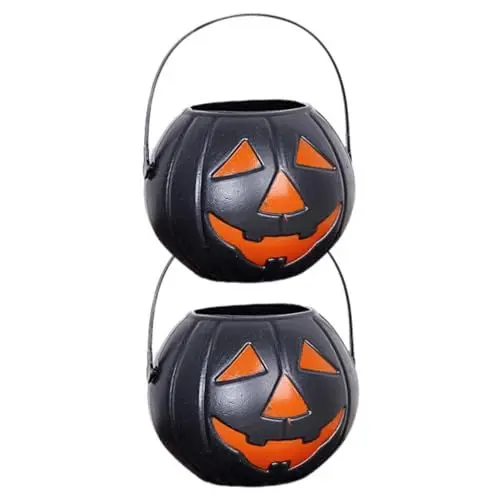Produktbild: Hohopeti 2 Stück Aufbewahrungseimer Süßigkeiten Behälter Halloween Party Kunststoff Eimer Halloween Leckerei Eimer Süßigkeiten Eimer Halloween Eimer Halloween