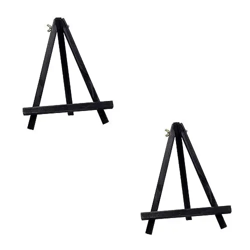 Produktbild: Hohopeti 2st Mini-staffelei Stativ-tischstaffelei Fotostativ Staffeleien Stativ Bilderrahmen Zeichenstaffelei Mini-stativ Staffelei Planke Anzeigen Poster Tischstativ Kind Abs Hölzern Black
