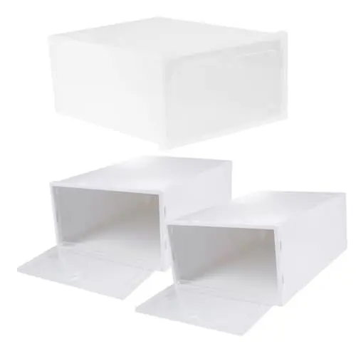 Produktbild: Hohopeti 3stücke Transparent Schuhbehälter Stapelbar Lagerbox Sport Schuhe Aufbewahrungsbox Organizer Schuhkartons Schuhregal