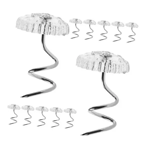 Produktbild: Hohopeti 40St Transparente Spiralnadel Bettrockenstift Bettrockenhalter Sofa Dekoration Bettrock Dekoration Reißzwecken für Bettröcke Reißzwecken für Schonbezüge Rostfreier Stahl