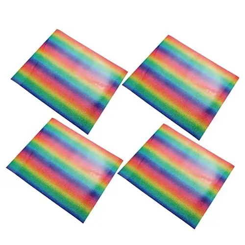 Produktbild: Hohopeti 4blätter Diy-kleidungsbügelfolie Aus Pu-vinyl Wärmeübertragungsfilm Zum Aufbügeln Druckfolie Für Kleidungsdekoration