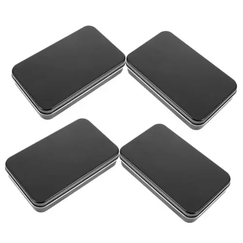 Produktbild: Hohopeti 4 Stücke Metall Karte Box Für Poker Karte Spiele Robust Fall Deckel Tragbare Größe