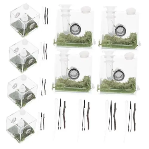 Produktbild: Hohopeti 6 Sets Praktische Springspinnenbox Acryl Spinnenhabitat Belüftungslöcher Lichtdurchlässiges Gehäuse