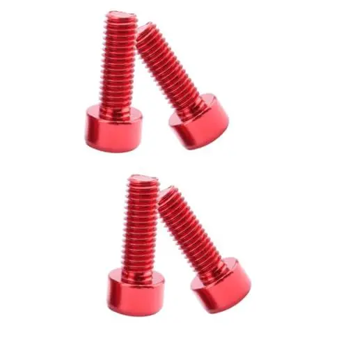 Produktbild: Hohopeti 2sets Aluminium Legierung Fahrrad Schraube M5 * 15mm Rot Griff Riser Cnc Gefräste Leichte 4 Stücke * 2