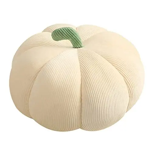 Produktbild: Hohopeti Kürbis Kissen Plüschkissen Kürbiskissen Halloween-Kissen Tierisches Spielzeug Scrump Plüsch Kürbisförmiges Kissen Plüschkürbisspielzeug Kürbis Stofftier Weiß Pp Baumwolle