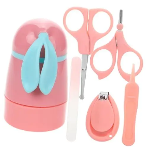 Produktbild: Hohopeti Nagelpflegeset Mit Süßem Etui Teiliges Mit Nagelclipper Nagelschere Nagelfeile Pinzette Für Neugeborene Und Kleinkinder Sicher Und Praktisch Zur Pflege Von Babyfingernägeln Und