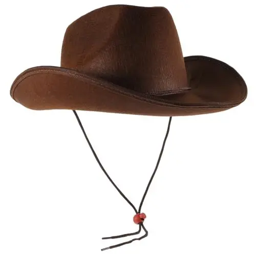 Produktbild: Hohopeti Verstellbare Damenhüte Cowgirlhut Für Damen Strohhut Mit Aufziehschnur Für Partyanlässe