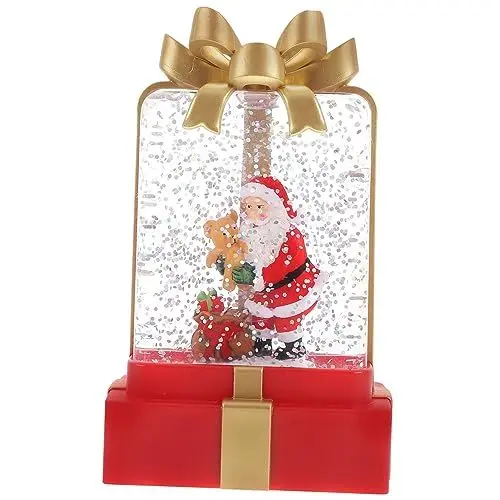 Produktbild: Hohopeti Weihnachtsbeleuchtung LED-Schneekugel-Laterne Weihnachtsmannlampe zum Leuchten bringen tischlampe the desk lamp Batteriebetriebene Weihnachtslaterne Krippenlaterne Plastik