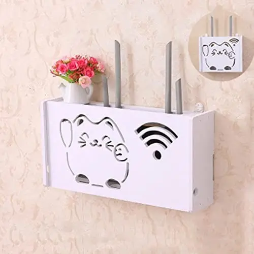 Produktbild: HOHOVYVY WiFi-Router Aufbewahrungsbox, Wand Montiertes Schwimmendes WLAN-Router-Regal TV-Set-Top-Rack Wandbehang Aufbewahrungsbox Büro-Organizer Für Schlafzimmer Dekor, #2