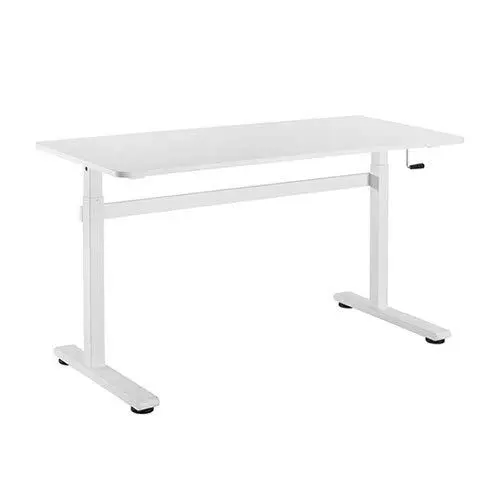 Produktbild: HOKO Ergo-Table KOMPAKT. Höhenverstellbarer Kinder/Jugend/Gaming Schreibtisch KOMPLETT MIT TISCHPLATTE 140 x 60cm Weiß. Bedienung mit Handkurbel. Ergonomisches Sitzen und Stehen