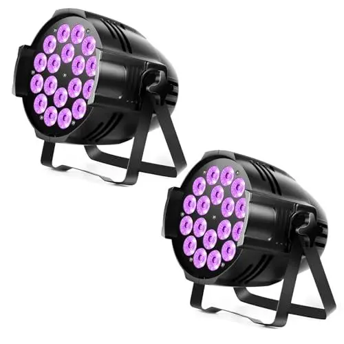 Produktbild: HOLDLAMP 2PCS 18 LED Par Scheinwerfer, 200W LED bühnenlicht 4 in 1 RGBW Bühnenbeleuchtung Scheinwerfer Par Strahler mit DMX 4/8CH für Party Disco Bar Familienfeiern Kirchen