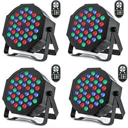Produktbild: HOLDLAMP 4 Stücke 36 LED Par Scheinwerfer Bühnenlicht, RGB LED Par Strahler Party Lichter mit Fernbedienung DMX512 Discolicht für Bar DJ Show Disco Geburtstag Halloween Weihnachten