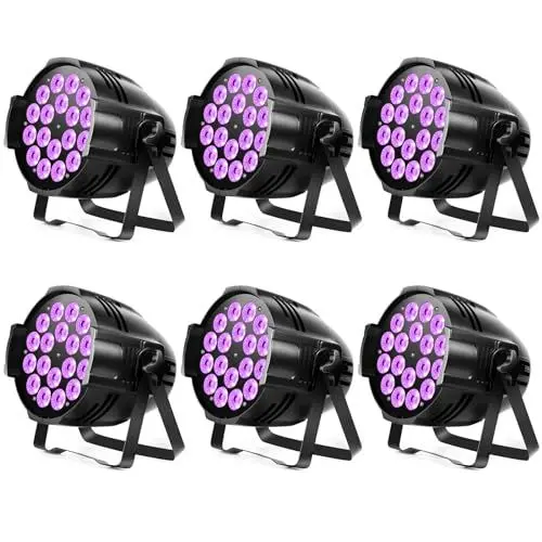 Produktbild: HOLDLAMP 6PCS 18 LED Par Scheinwerfer, 200W LED bühnenlicht 4 in 1 RGBW Bühnenbeleuchtung Scheinwerfer Par Strahler mit DMX 4/8CH für Party Disco Bar Familienfeiern Kirchen