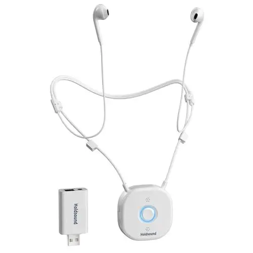 Produktbild: Holdsound Funkkopfhörer Kabellos für TV, Komfortable Kopfhörer für Fernseher mit USB-Sender, Einfache Einrichtung für Senioren, Keine Verzögerung, 30 Meter Reichweite, 15 Std (Weiß)