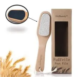 Produktbild: Holesto® Fußfeile aus Bimsstein und Hornhautraspel - Zweiseitiger Hornhautentferner fein - Hornhautfeile - Bimsstein - Hornhautraspel - Fußraspel - Hornhauthobel - Fußpflege
