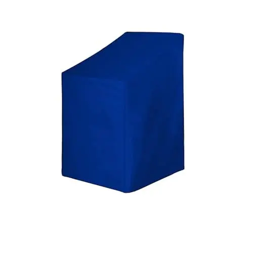 Produktbild: Holi Europe Premium Gartenstuhl Stuhl Stapelstuhl Terassenstuhl Gartenmöbel Hülle Abdeckung Schutzhülle Haube Abdeckplane Garnitur 575g / lfm (B65 cm x T65 cm x HV70 cm / HH110 cm, Dunkelblau)