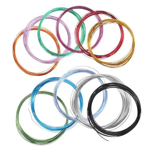 Produktbild: Holibanna 12 Rollen Professioneller Aluminiumdraht für Diy Biegbarer Basteldraht Verschiedenen Farben für Schmuckherstellung Drahtskulpturen und Kreative Projekte Zufällige