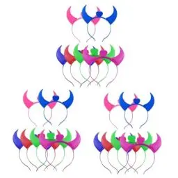 Produktbild: Holibanna 18 Stk Led-haarschmuck Haarschmuck Aus Ochsenhorn Kopfschmuck Aus Teufelshorn Haarreifen Aus Horn Kind Stirnband Halloween