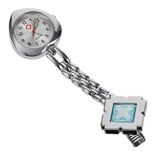 Produktbild: Holibanna 1stück Herzform Tasche Uhr Für Krankenschwestern Luminous Medical Alloy Clip Uhr Für Pflegepersonal Pflegeuhr Im Zeitlosen Design Praktisch Und