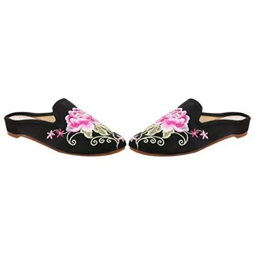 Produktbild: Holibanna Stickerei Damen Hausschuhe Ethno Stil Schuhe Weiches Material Bequeme Sohle