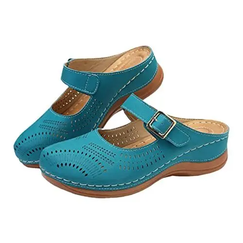 Produktbild: Holibanna 1 Paar Brautsandalen Flach Bequeme Sandalen Für Damen Schicke Flache Sandalen Alte Sandalen Flache Gladiatorensandalen Alias ​​para Mujer Riemensandalen Keil Fräulein Sommerschuhe