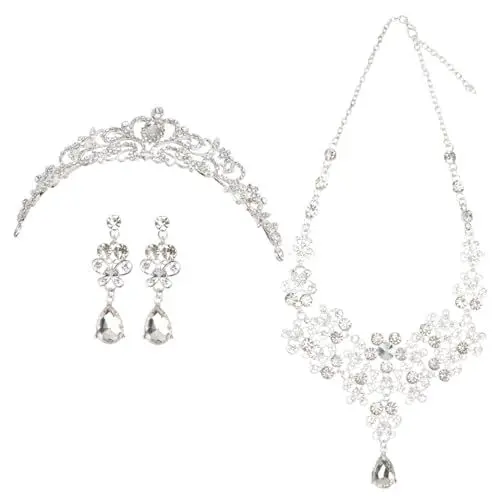 Produktbild: Holibanna 1 Satz Braut Schmuck Hochzeitsdekoration Diamant-halsketten Kristallschmuck Hochzeitshalskette Braut Halskette Braut Kristall Braut- Fein Legierung Schmuckkästchen