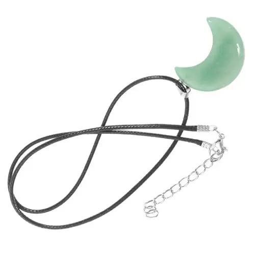 Produktbild: Holibanna 1 Stück Halskette mit Mondanhänger Jade-Anhänger Halskette zum Modellieren des Mondes Kristallschmuck Pendellanz Halskette Anhänger aus Naturstein Aventurin Jade Grün