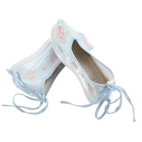 Produktbild: Holibanna 1paar Bestickte Schuhe Damen Chinesischer Stil Heel Stoffschuhe Retro Eleganz Leichte Und Atmungsaktive Stoffschuhe Für Frühling Und Sommer